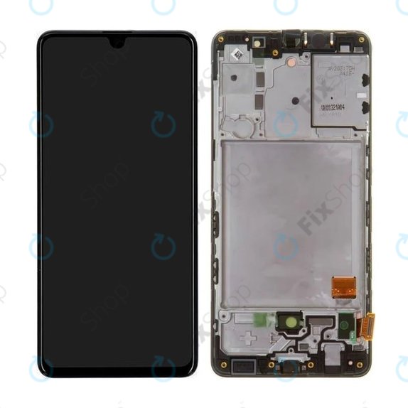дисплей за Samsung A41 A415F, Тъчскрийн и рамка, GH82-22860A, GH82-23019A, Prism Crush Black, Genuine Service Pack