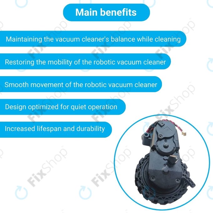 Колело с мотор за Ecovacs Deebot N-series, T-series, Ozmo-series, ляв, Left