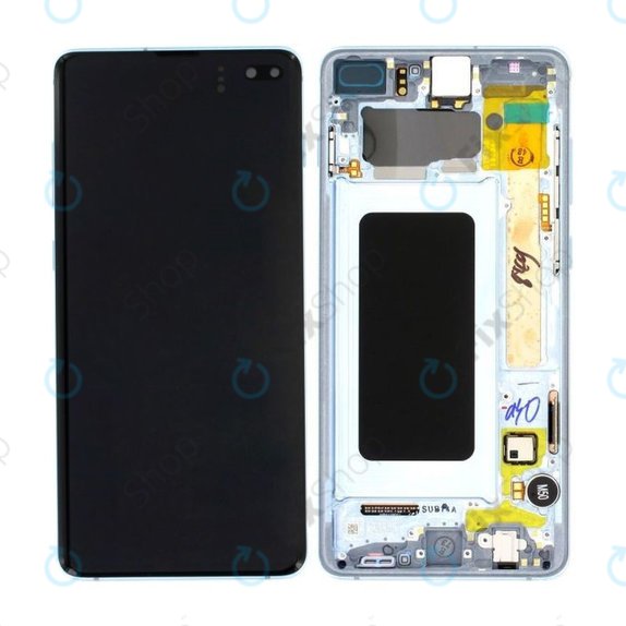 дисплей за Samsung S10 Plus G975F, Тъчскрийн и рамка, GH82-18849C, GH82-18834C, Prism Blue, Genuine Service Pack