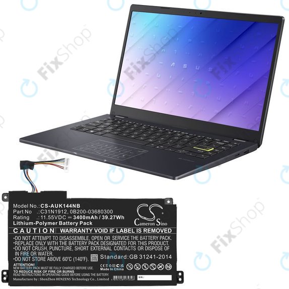 Батерия за Asus Vivobook 14, E510, 3400mAh, Li-Pol, 11.55V, C31N1912, HQ