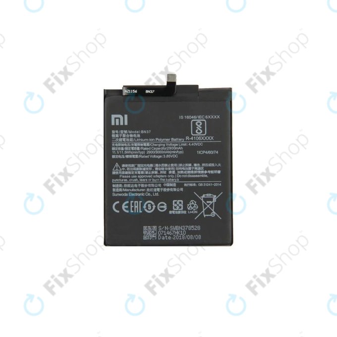 Батерия за Xiaomi Redmi 6, 6A, BN37, 3000mAh, 46BN37W02093, 46BN37A06003, Genuine Service Pack
