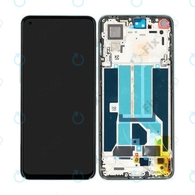 дисплей за OnePlus Nord 2 5G, Тъчскрийн и рамка, 2011100360, Gray Sierra, Genuine Service Pack