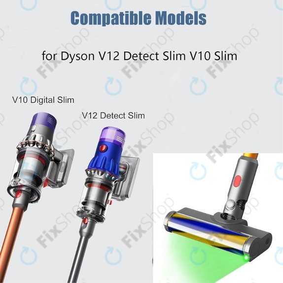Подова глава с LED зелена светлина за Dyson V12