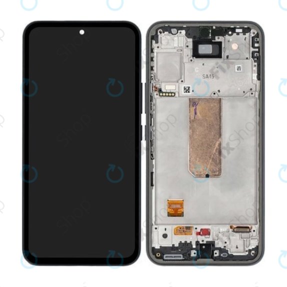 дисплей за Samsung A54 5G A546B, Тъчскрийн и рамка, GH82-31231A, GH82-31232A, черен, Black, Genuine Service Pack