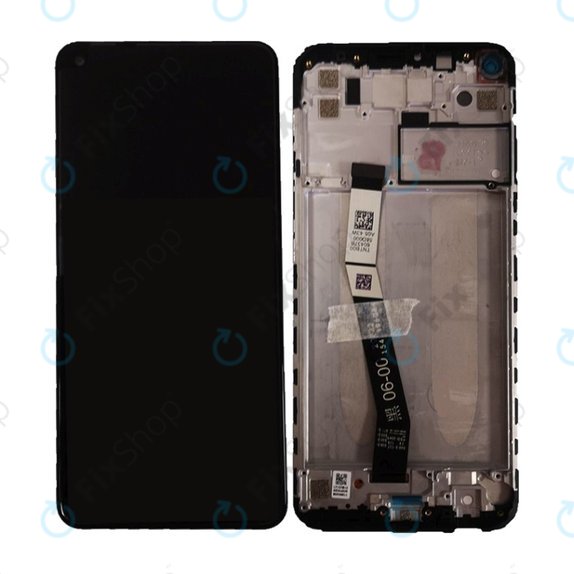 дисплей за Xiaomi Redmi Note 9, Тъчскрийн и рамка, 560003J15S00, 560009J15S00, Midnight Grey, Genuine Service Pack