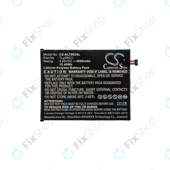 Батерия за Alcatel 8082, Alcatel 9024w, 4000mAh, Li-Pol, 3.85V, TLp040J1, HQ