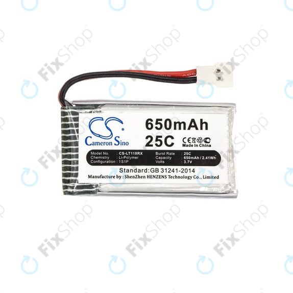 Батерия за Hubsan X4 H107, 650mAh, Li-Pol, 3.7V, H107C-A24, HQ