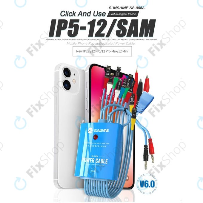 Комплект захранващи кабели (iPhone 5S – 12 Pro Max, Samsung), Sunshine SS-905A