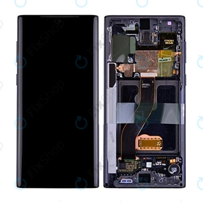 дисплей OLED за Samsung Note 10, Тъчскрийн и рамка, черен, Black