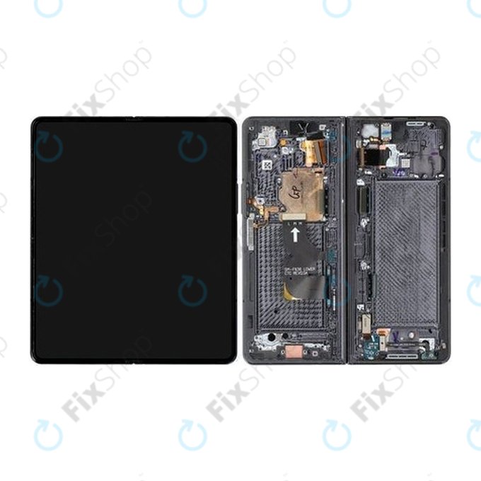 дисплей за Samsung Z Fold 4 F936B, Тъчскрийн и рамка, GH82-29461A, GH82-29462A, Phantom Black, Genuine Service Pack