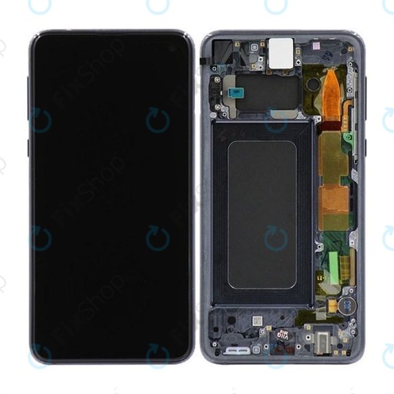 дисплей за Samsung S10e G970F, Тъчскрийн и рамка, Prism Black, TFT