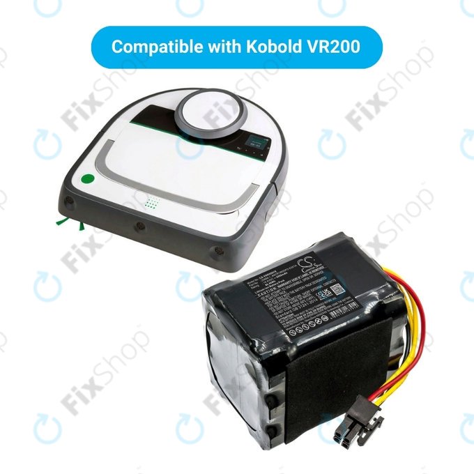 Батерия за Vorwerk Kobold VR200, VR300, 20884-1, 4NCR18650P2-C001A, Li-Ion 14.4V 6000mAh, HQ
