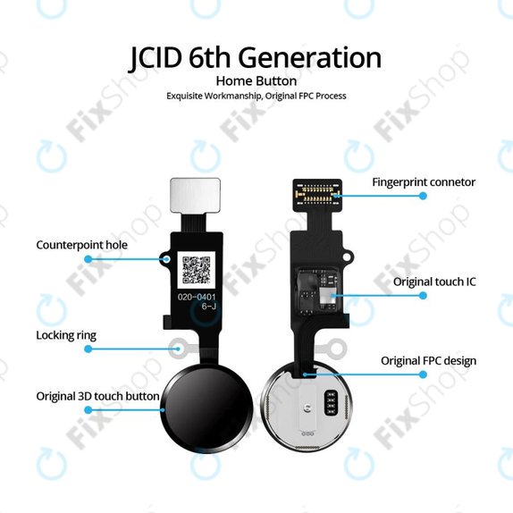 Начален бутон за iPhone 7, 7 Plus, 8, 8 Plus, SE (2020), SE (2022) JCID 6 Gen, Space Gray, Black