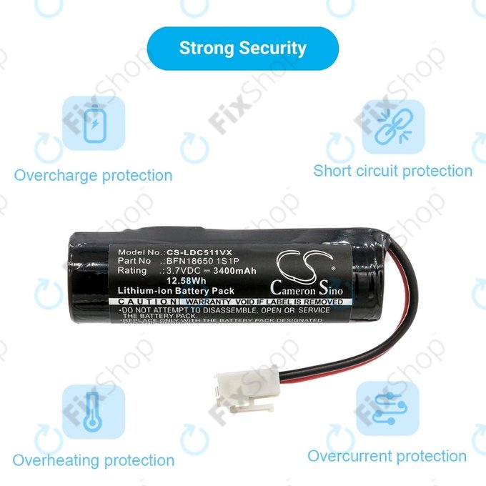Батерия за Leifheit Dry&Clean 51000, 51002, 51113, 51114, BFN18650 1S1P, Li-Ion 3.7V 3400mAh, HQ