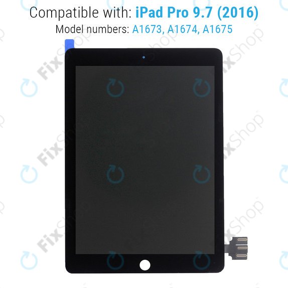 LCD дисплей за iPad Pro 9.7" (2016), Black, Тъчскрийн без рамка