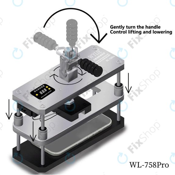 Нагряваща преса за ремонт на дисплеи и задни капаци Wylie WL-758 Pro, 220V, EU