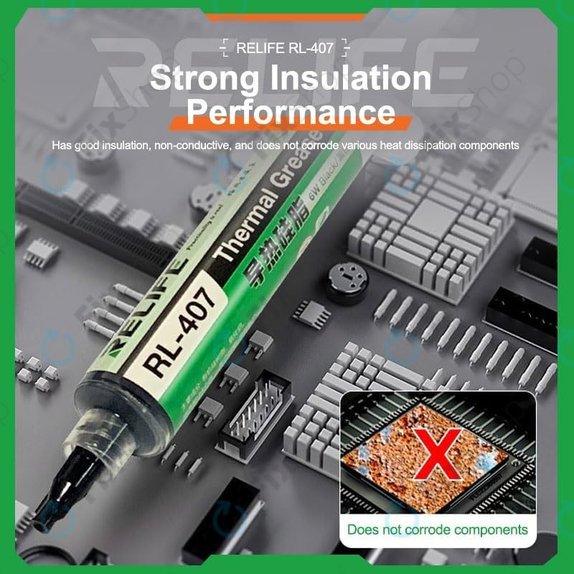 Силиконова термопаста Relife RL-407, 6 W/mK, 20g, синя