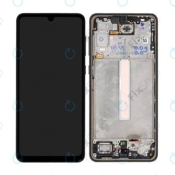дисплей за Samsung A33 5G A336B, Тъчскрийн и рамка, GH82-28143A, GH82-28144A, черен, Black, Genuine Service Pack