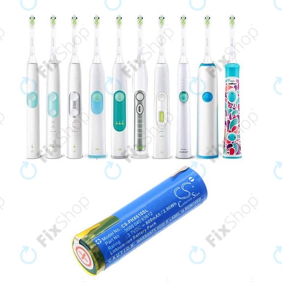 Батерия за Oral-B Genius X, Philips HX6100 Series, 800mAh, Li-Ion, 3.7V, 3000 040 83812, HQ