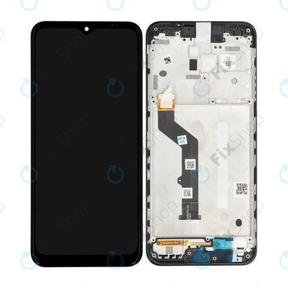 дисплей за Motorola Moto E7 Plus XT2081, Тъчскрийн и рамка, 5D68C17416, черен, Black, Genuine Service Pack