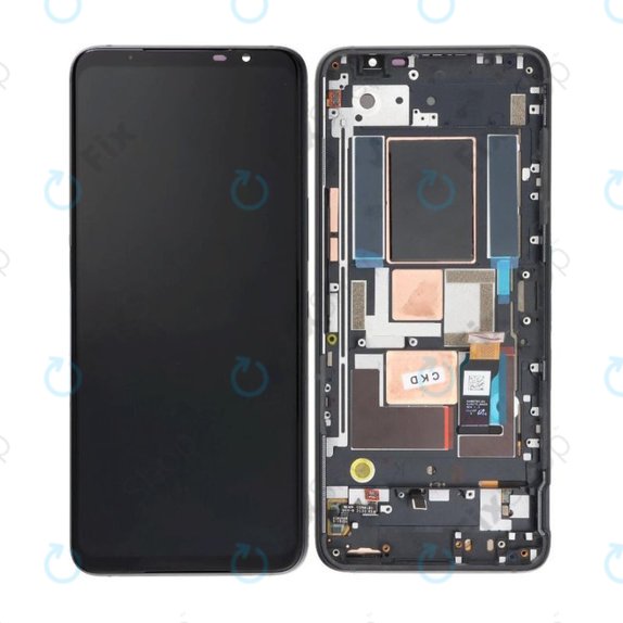 дисплей OLED за Asus ROG Phone 5s ZS676KS, 5s Pro ZS676KS-1A, Тъчскрийн и рамка, Phantom Black