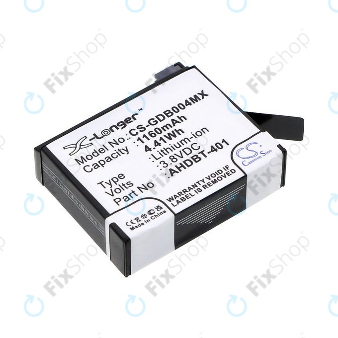 Батерия за GoPro Hero 4, 1160mAh, Li-Ion, 3.8V, AHDBT-401, HQ