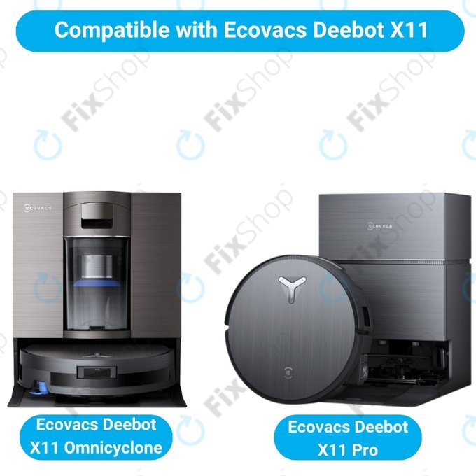 Комплект резервни части за Ecovacs Deebot X11 Pro, X11 (1x Основна четка, 2x Филтър, 2x Странична четка)