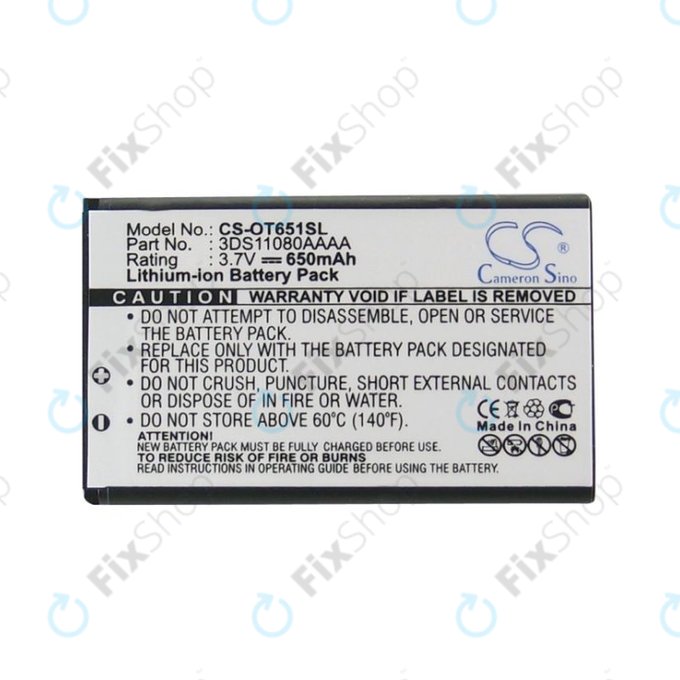 Батерия за Alcatel Lollipops, 650mAh, Li-Ion, 3.7V, 3DS11080AAAA, HQ