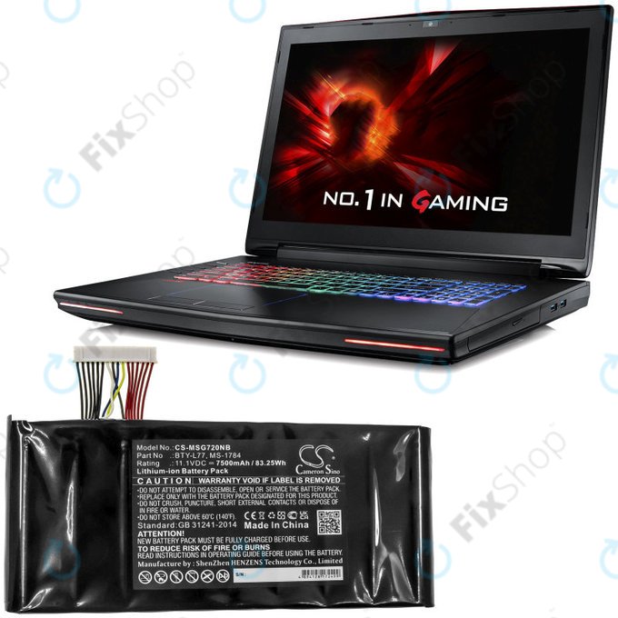Батерия за MSI GT72, MSI WT72, 7500mAh, Li-Ion, 11.1V, BTY-L77, HQ