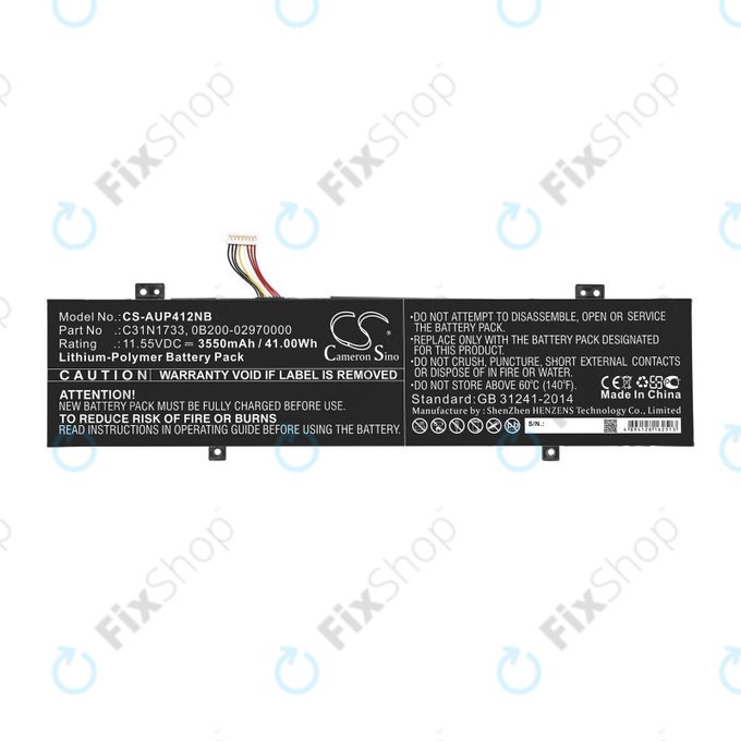Батерия за Asus VivoBook Flip 14 Tp412fa/ua, 3550mAh, Li-Pol, 11.55V, C31N1733, HQ