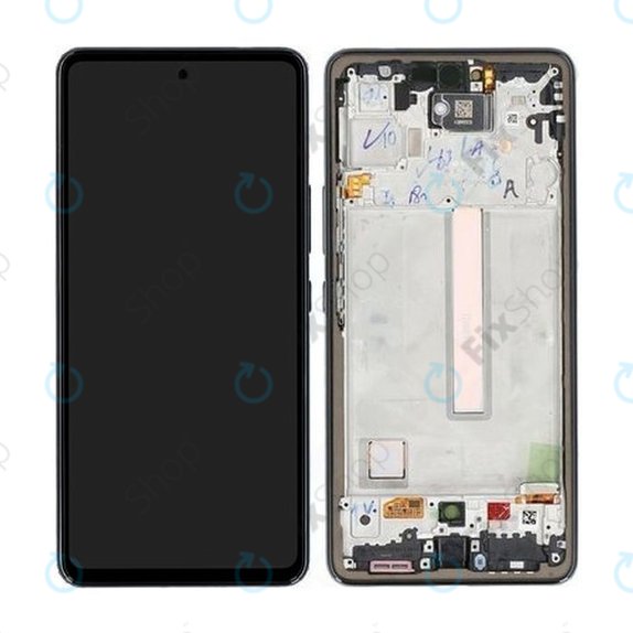 дисплей за Samsung A53 5G A536B, Тъчскрийн и рамка, GH82-28024A, GH82-28025A, Awesome Black, Genuine Service Pack