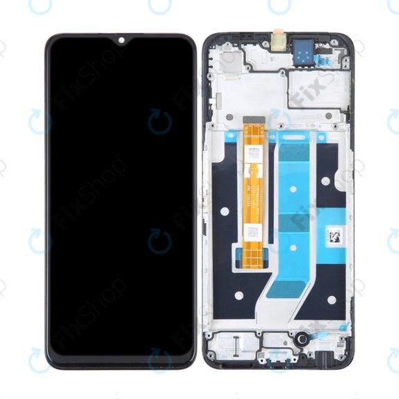 дисплей OLED за Oppo A78 4G CPH2565, Тъчскрийн и рамка, Mist Black