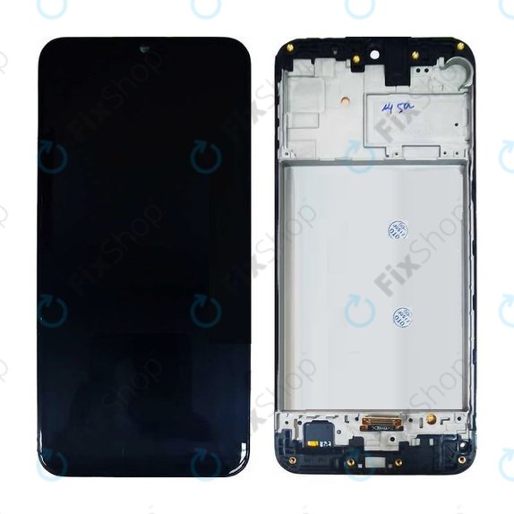 дисплей за Samsung M21 M215F, Тъчскрийн и рамка, черен, Black, TFT