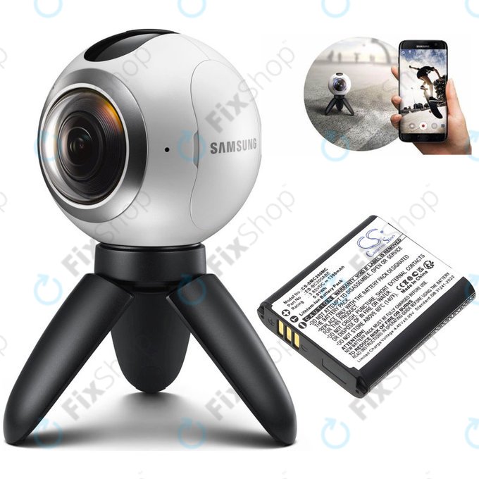 Батерия за Samsung Gear 360, 1300mAh, Li-Ion, 3.85V, EB-BC200ABE, HQ