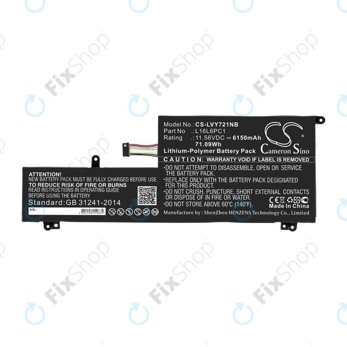 Батерия за Lenovo Yoga 720-15, 6150mAh, Li-Pol, 11.56V, L16L6PC1, HQ
