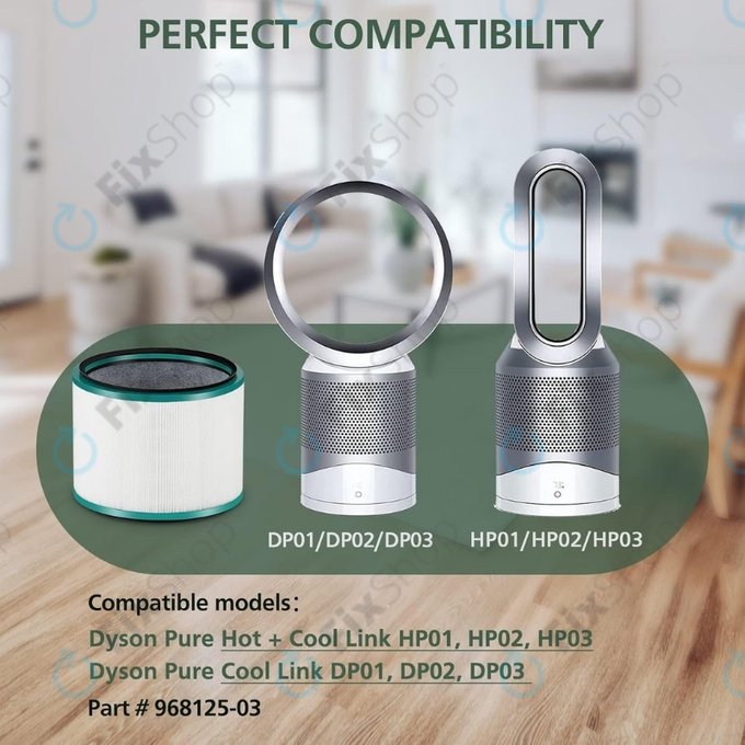 Dyson Pure Hot + Cool-series, Pure Cool Desk-series - HEPA филтър (Каталитичен слой) (Green)