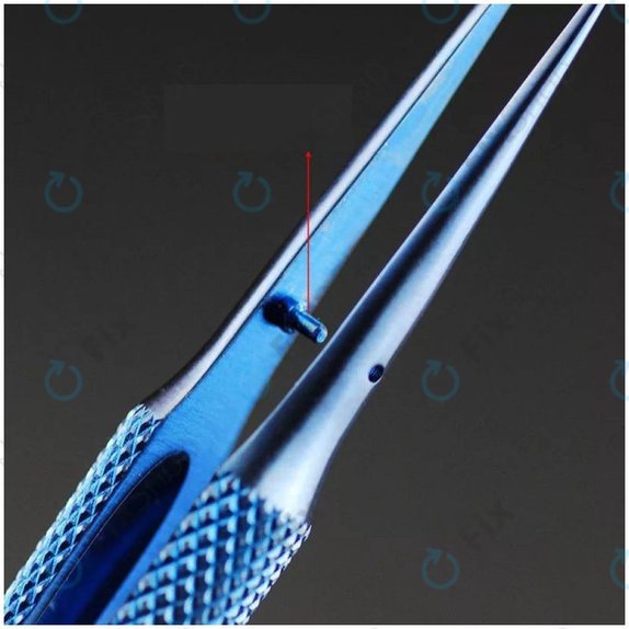 Пинсета от титаниева сплав с извит връх за прецизна жица Jump (0.1mm), 2UUL BlueT Curved Head
