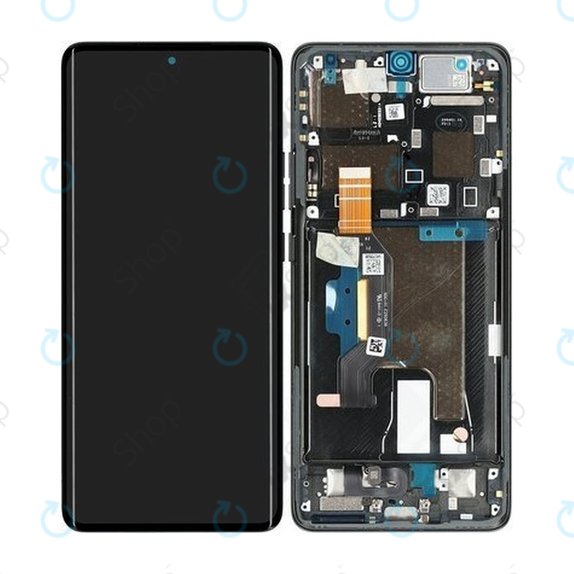 Дисплей за Motorola Edge 50 Ultra, Forest Grey, Тъчскрийн с рамка, 5D68C24483 Genuine Service Pack