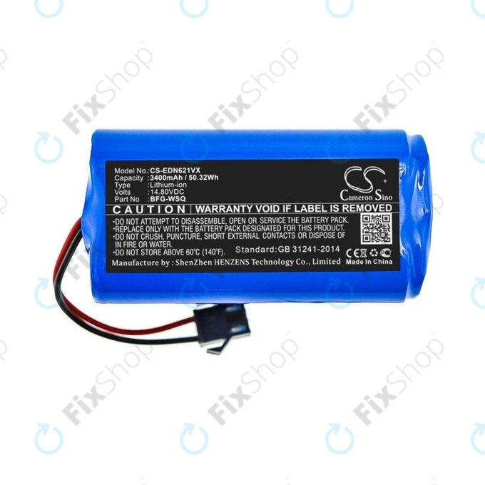 Батерия за Ecovacs Deebot N79, N79S, Eufy RoboVac-series, Proscenic 850-series, BFG-WSQ, ICR18650-26J-4S1P, UR18650ZY-4S1P-AAM, Li-Ion 14.4V 3400mAh, HQ