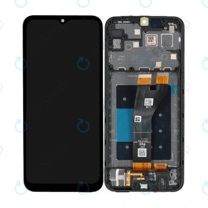 дисплей за Samsung A14 5G A146B, Тъчскрийн и рамка, GH82-30658A, GH81-23315A, GH81-23640A, черен, Black, Genuine Service Pack