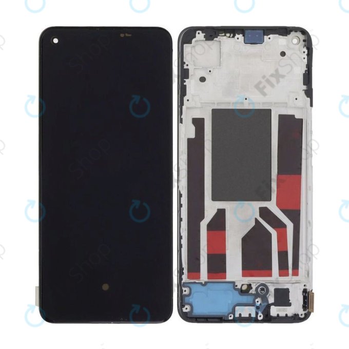 дисплей OLED за Oppo Reno 8 CPH2359, Тъчскрийн и рамка, Shimmer Black