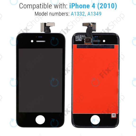 Дисплей за iPhone 4, Black, Тъчскрийн с рамка