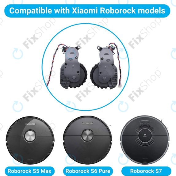 Ляво и дясно колело с мотор за Xiaomi Roborock S5 Max, S6 Pure, S7, сив, Grey