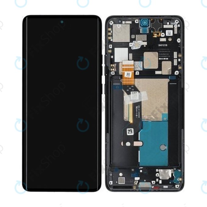 дисплей за Motorola Edge 50 Pro, Тъчскрийн и рамка, 5D68C24092, 5D68C24322, Black Beauty, Genuine Service Pack