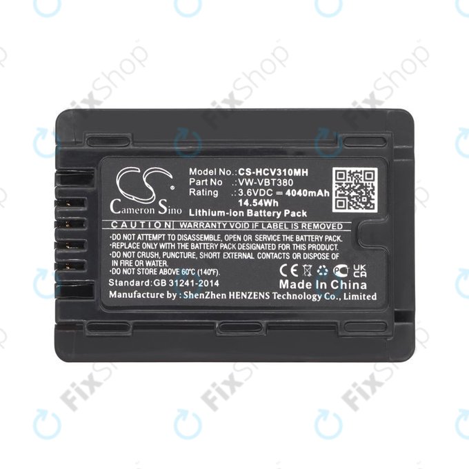 Батерия за Panasonic HC-550EB, 4040mAh, Li-Ion, 3.6V, VW-VBT380, HQ
