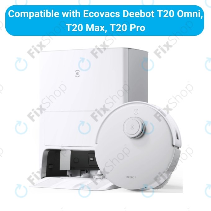 Комплект резервни части за Ecovacs T20, T20 Max, T20 Pro (2x Основна четка, 4x Филтър, 4x Странична четка – бяла)