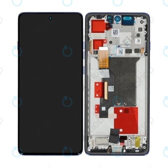 Дисплей за Motorola Edge 60 Pro, тъч стъкло с рамка, Dazzling Blue, 5D68C30046, Genuine Service Pack