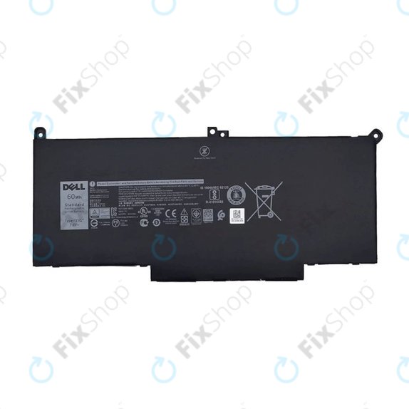 Батерия за Dell Latitude 7280, 7290, 7380, 7390, 7480, 7490, E7280, F3YGT, 7600mAh, Genuine Service Pack