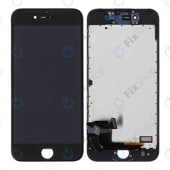 Дисплей за iPhone 7, Black, Тъчскрийн с рамка, Refurbished
