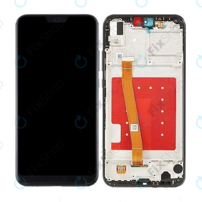 дисплей за Huawei P20 Lite, Тъчскрийн и рамка, черен, Black, TFT